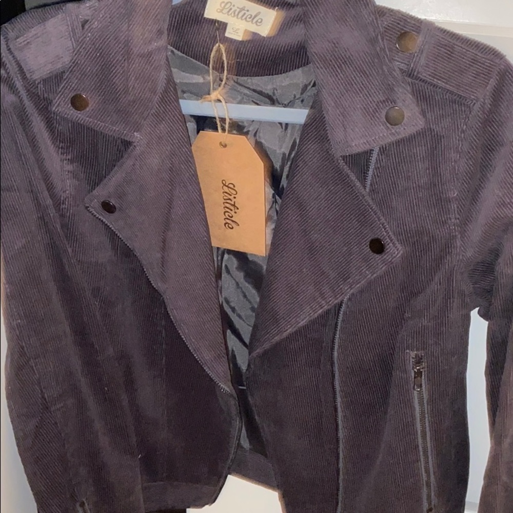 Listicle Charcoal Corduroy jacket. NWT